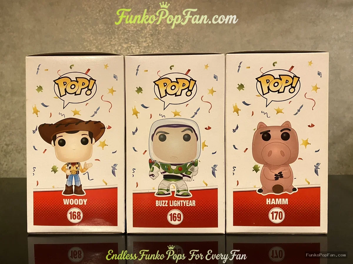 Funko Pop! Disney Pixar Toy Story 20th Anniversary #168 Woody + #169 Buzz Lightyear + #170 Hamm Viny - Funko Pop Figure