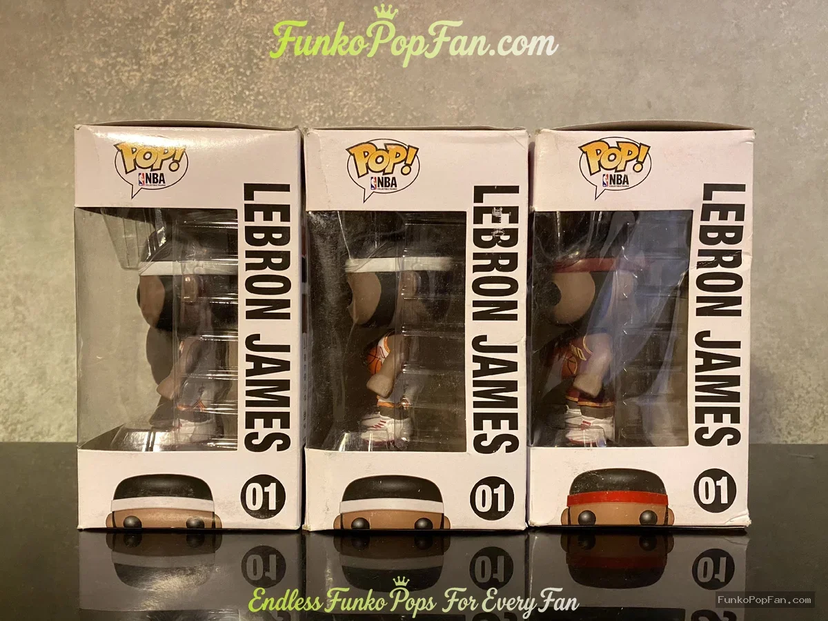 Funko Pop! Sports NBA #01 LeBron James Cleveland Cavaliers Home + Away Set of 3 Vinyl Figure Bobbleh - Funko Pop Figure