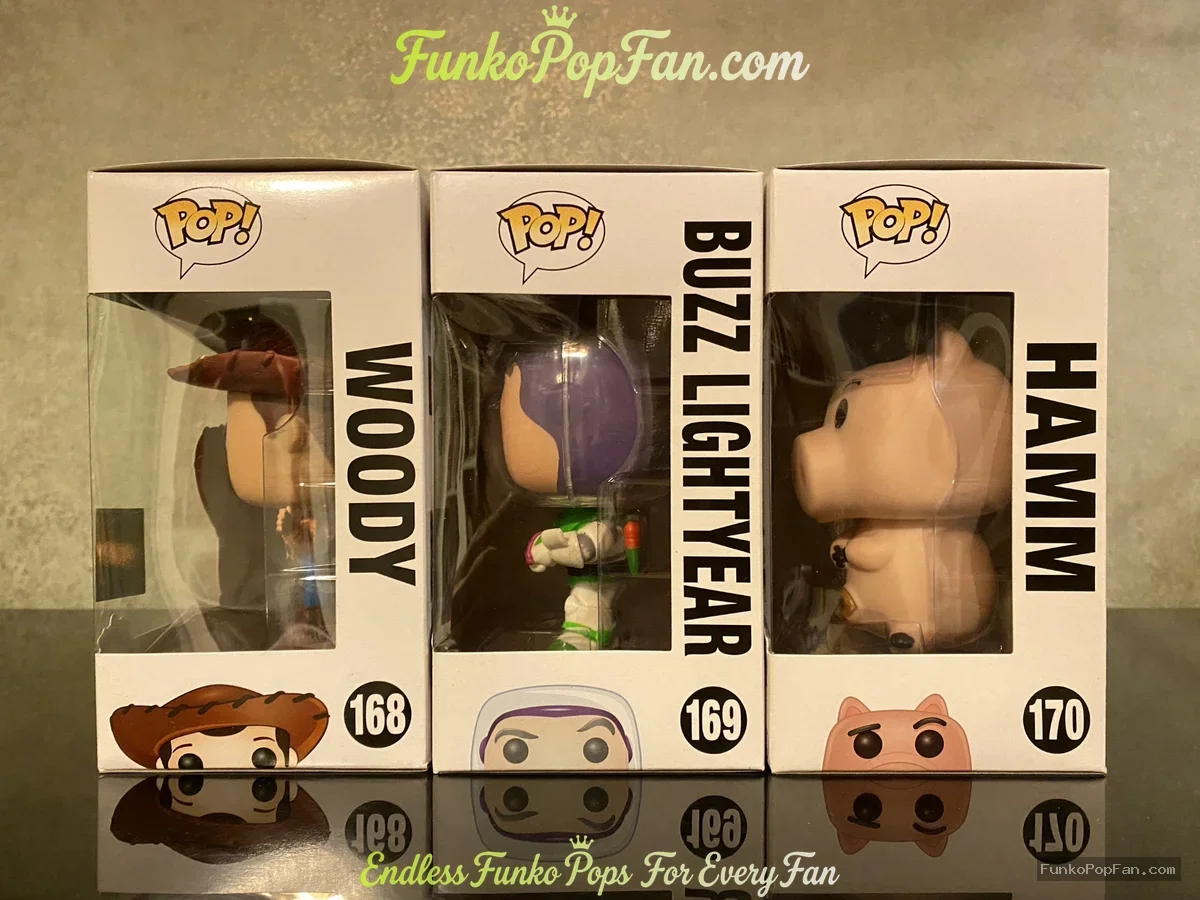 Funko Pop! Disney Pixar Toy Story 20th Anniversary #168 Woody + #169 Buzz Lightyear + #170 Hamm Viny - Funko Pop Figure