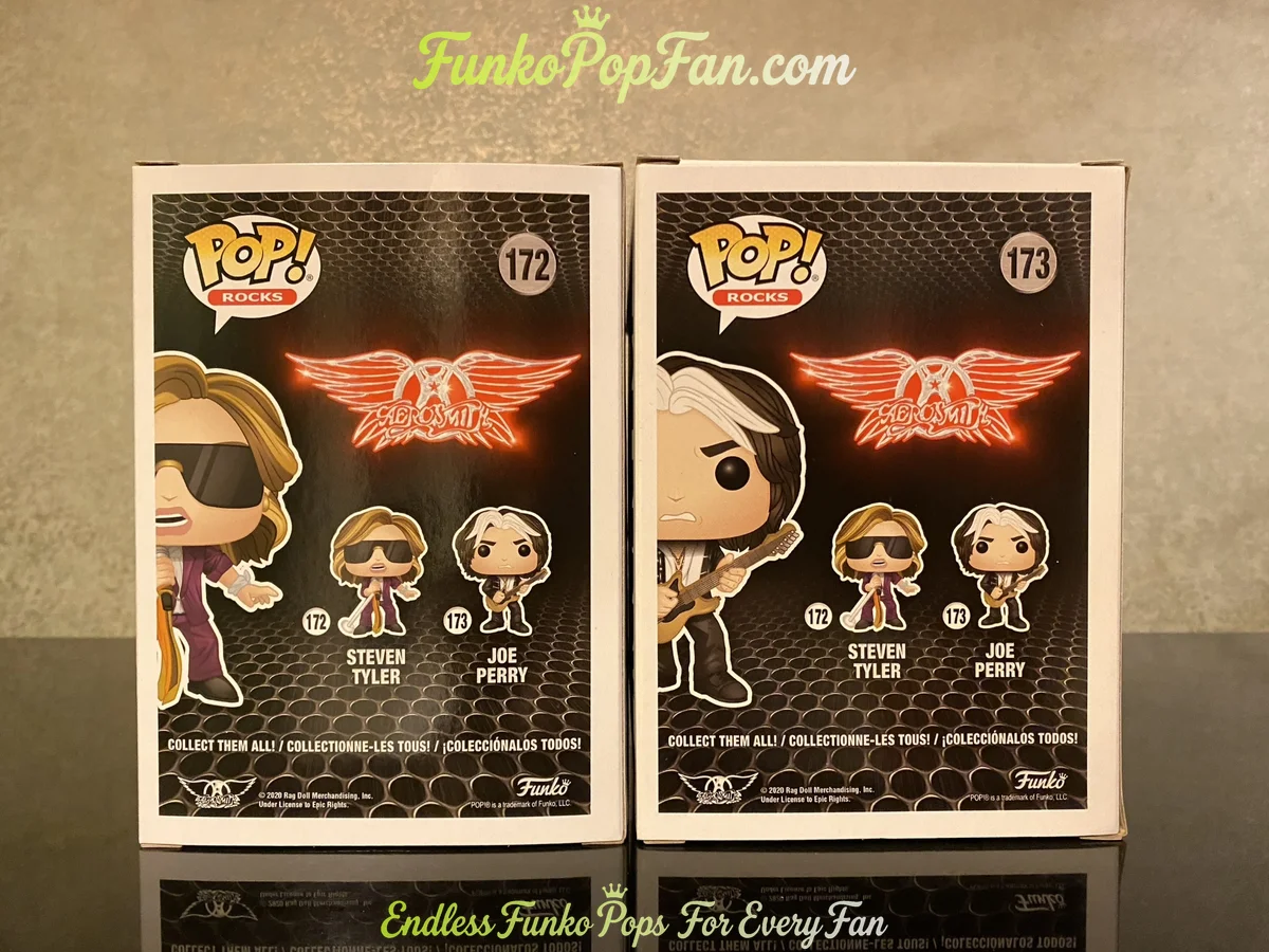 Funko Pop! #172/#173 Pop Rocks Aerosmith Steven Tyler / Joe Perry Vinyl Figure Bobblehead Vaulted Co - Funko Pop Figure