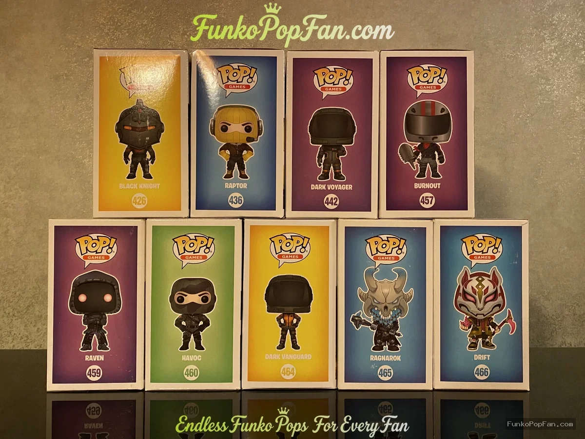 Bundle Funko Pop! Games Fortnite #459 Black Knight / Raptor #436 / Dark Voyager #442 / Burnout #467  - Funko Pop Figure