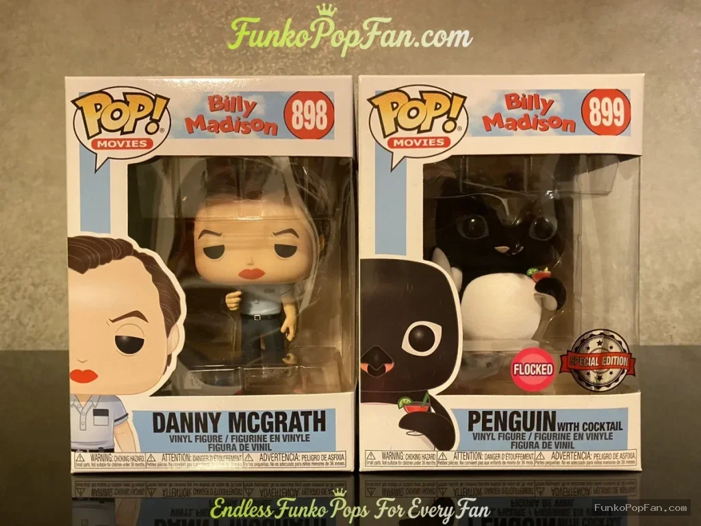 Movies Billy Madison #898 Danny McGrath / #899 Penguin with Cocktail (Flocked) Vinyl Figure Bobblehead Vaulted Collectible With Protector Funko Pop Figure
