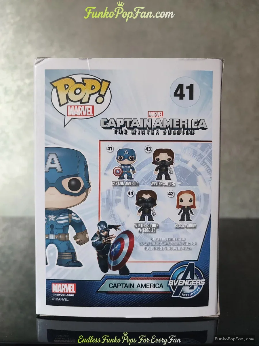Funko Pop! Marvel Captain America #41 Vinyl Figure Bobblehead Vaulted Collectible With Protector - Funko Pop Figure
