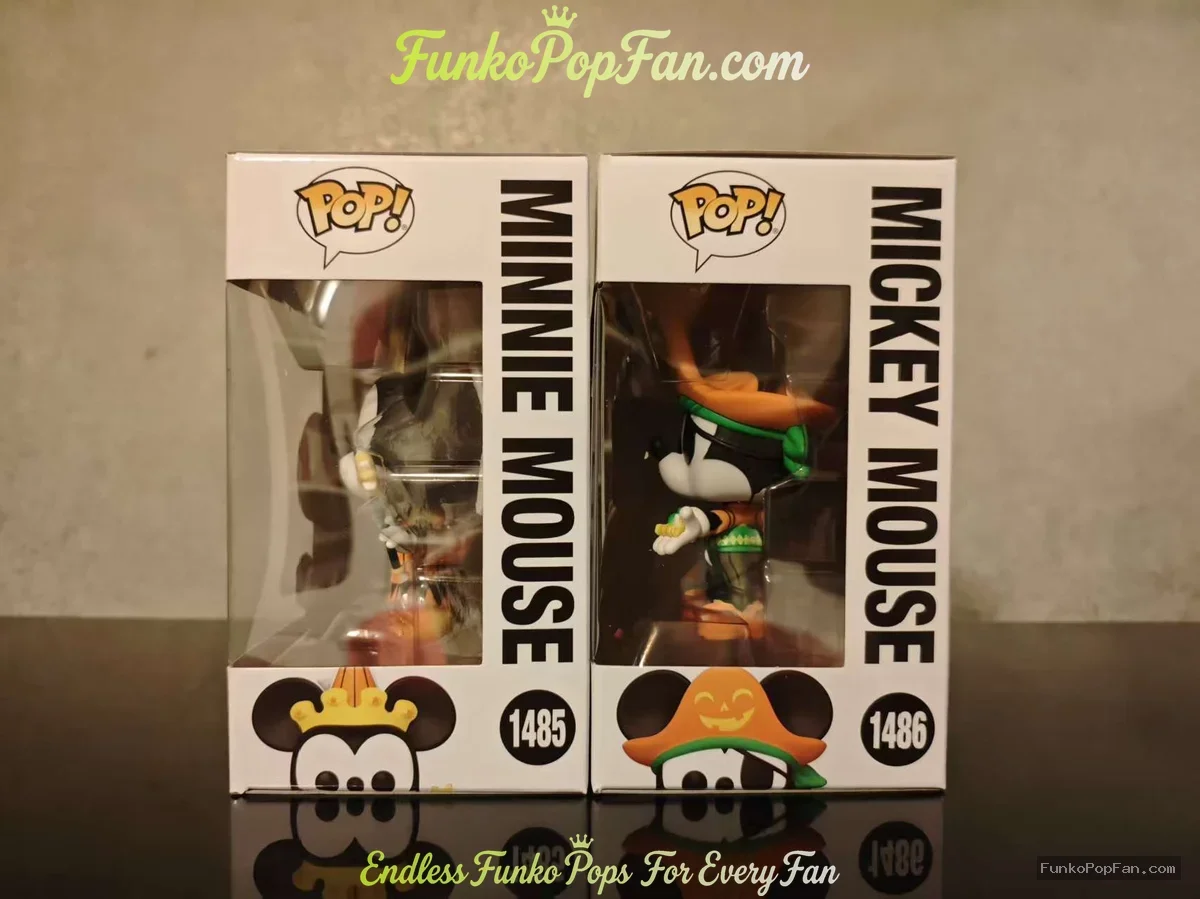 Funko Pop! Disney Halloween #1485 Minnie Mouse / Mickey Mouse #1486 Vinyl Figure Bobblehead Vaulted  - Funko Pop Figure