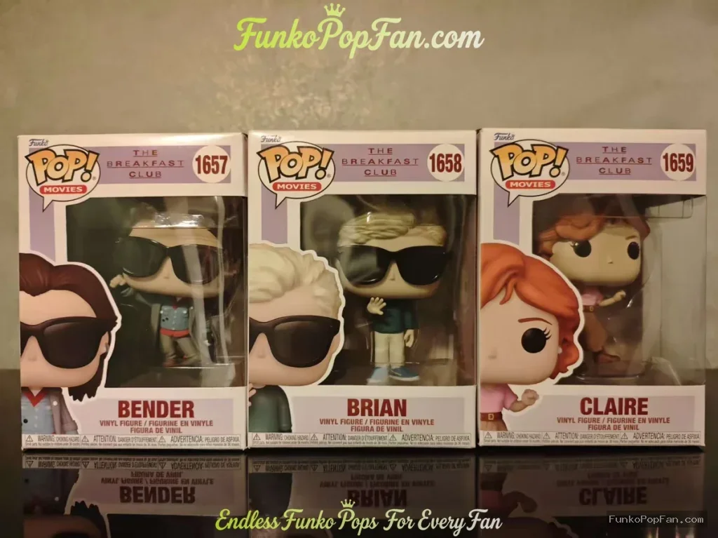 Bundle Funko Pop! #1657/#1658/#1659 The Breakfast Club Bender/Brian/Claire Vinyl Figure Bobblehead Vaulted Collectible With Protector Funko Pop Figure
