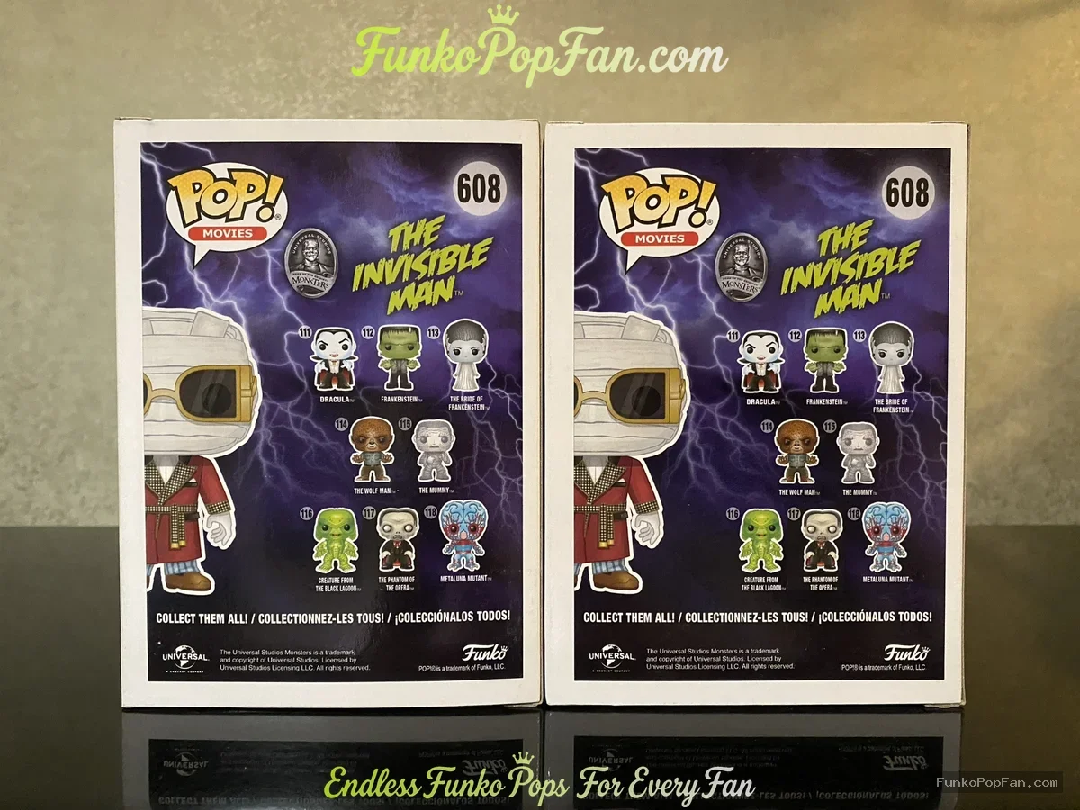 Bundle Funko Pop! Movies Monsters #608 The Invisible Man (Walgreens Exclusive Chase) Vinyl Figure Bo - Funko Pop Figure