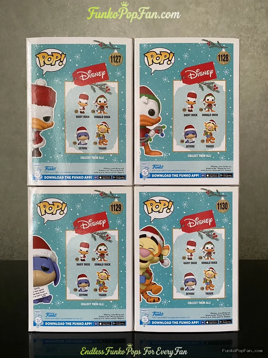 Bundle Funko Pop #1127/#1128/#1129/#1130 Disney Christmas Daisy Duck / Donald Duck / Eeyore / Tigger - Funko Pop Figure