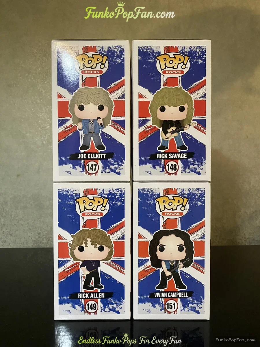 Bundle Funko Pop! Rocks #147 Joe Elliott / #148 Rick Savage / #149 Rick Allen / #151 Vivian Campbell - Funko Pop Figure