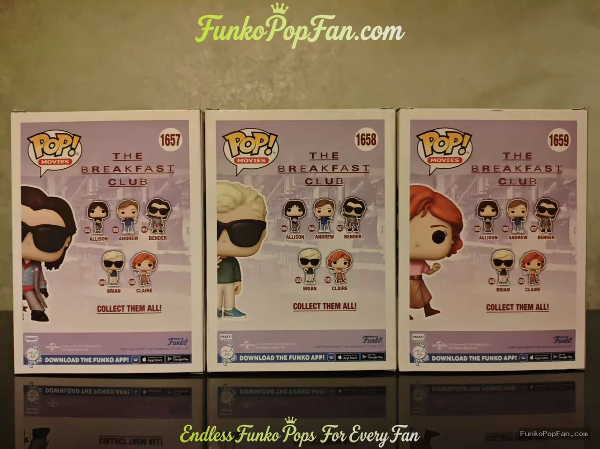 Bundle Funko Pop! #1657/#1658/#1659 The Breakfast Club Bender/Brian/Claire Vinyl Figure Bobblehead V - Funko Pop Figure