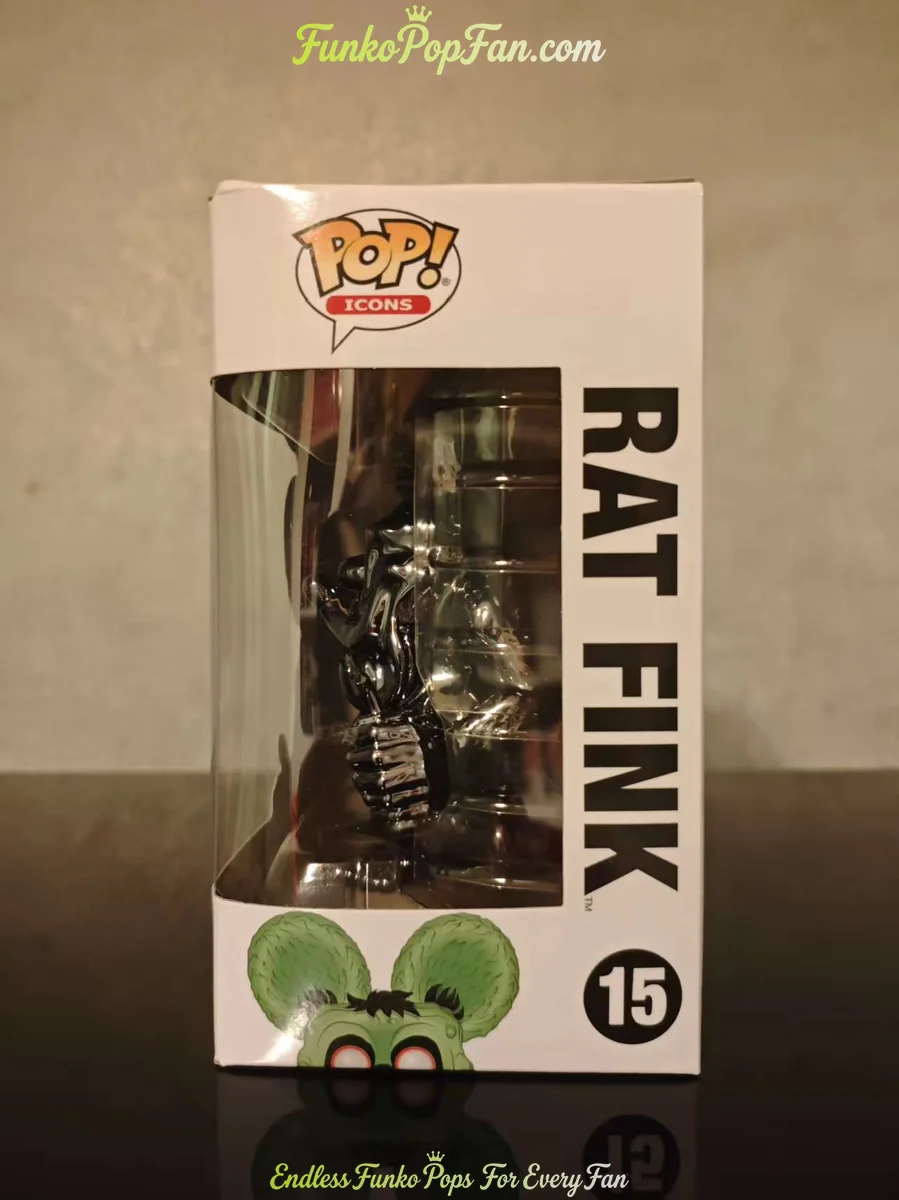 Funko Pop! #15 Rat Fink Gray Chrome 2019 SDCC Exclusive Vinyl Figure Bobblehead Vaulted Collectible  - Funko Pop Figure