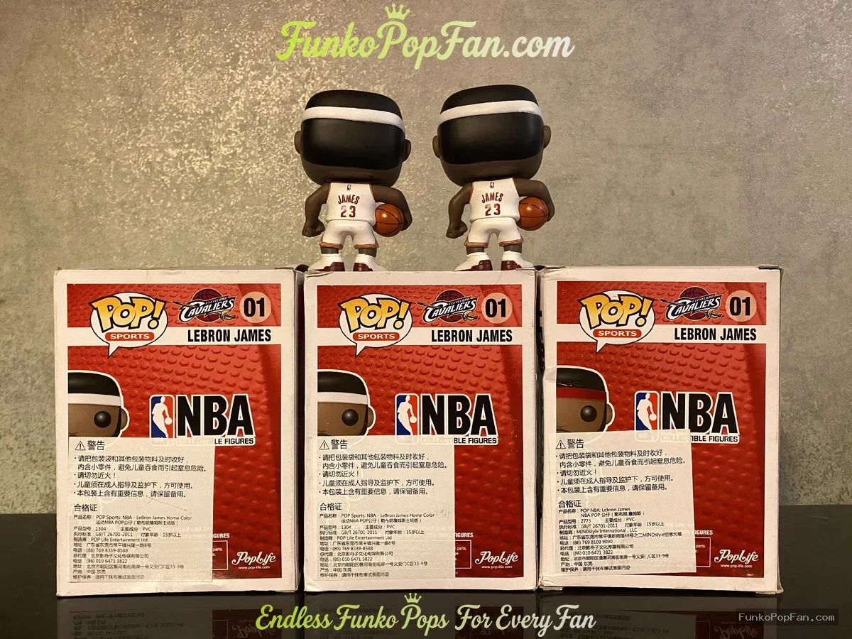 Funko Pop! Sports NBA #01 LeBron James Cleveland Cavaliers Home + Away Set of 3 Vinyl Figure Bobbleh - Funko Pop Figure