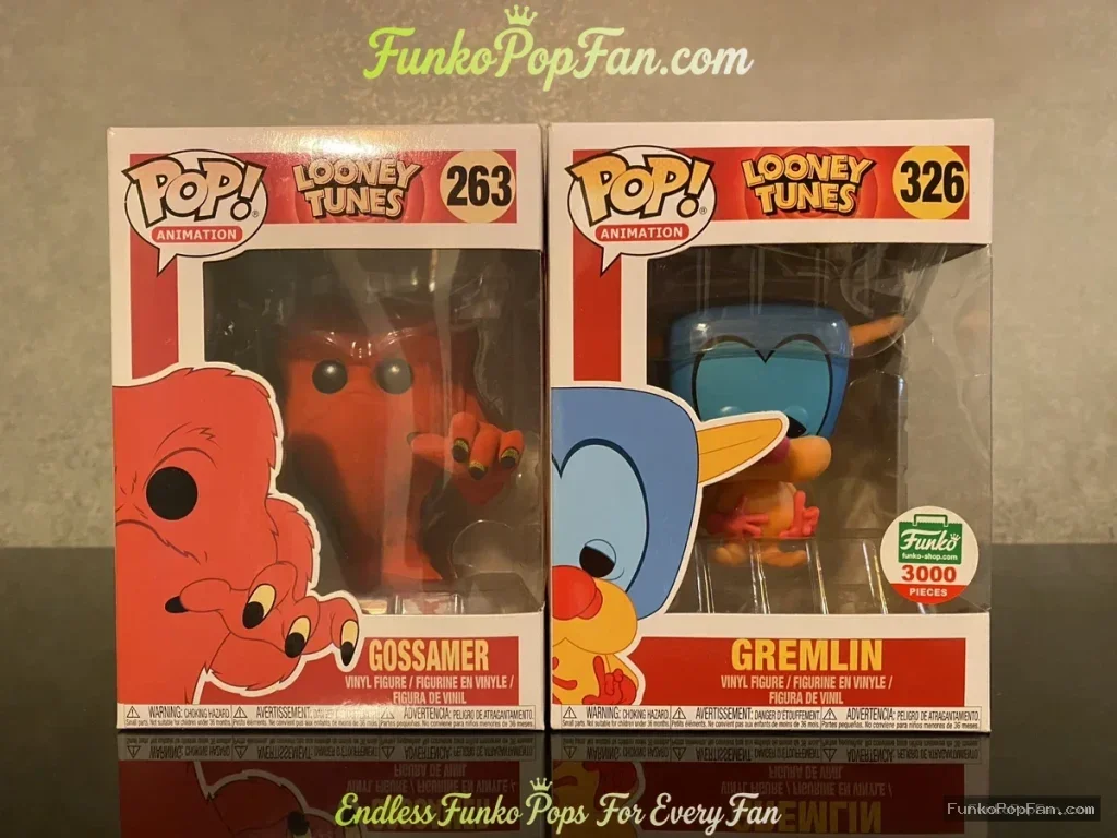 Looney Tunes Animation #263 Gossamer / Gremlin #326 3000 Vinyl Figure Bobblehead Vaulted Collectible With Protector Funko Pop Figure