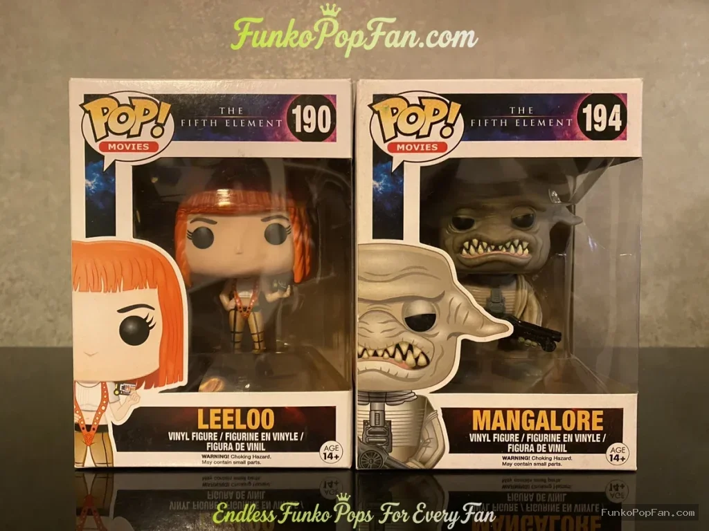 Bundle Funko Pop Movies #190 / #194 The Fifth Element Leeloo / Mangalore Vinyl Figure Bobblehead Vaulted Collectible With Protector Funko Pop Figure