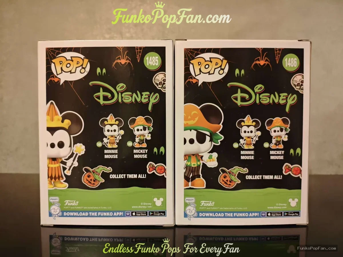 Funko Pop! Disney Halloween #1485 Minnie Mouse / Mickey Mouse #1486 Vinyl Figure Bobblehead Vaulted  - Funko Pop Figure