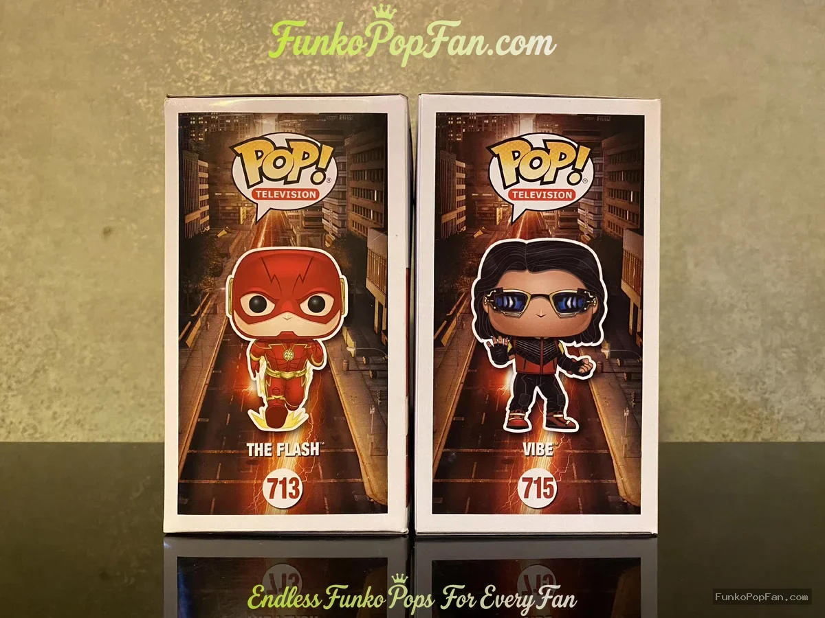 Funko Pop! Television The Flash #713 The Flash / Vibe #715 Vinyl Figure Bobblehead Vaulted Collectib - Funko Pop Figure