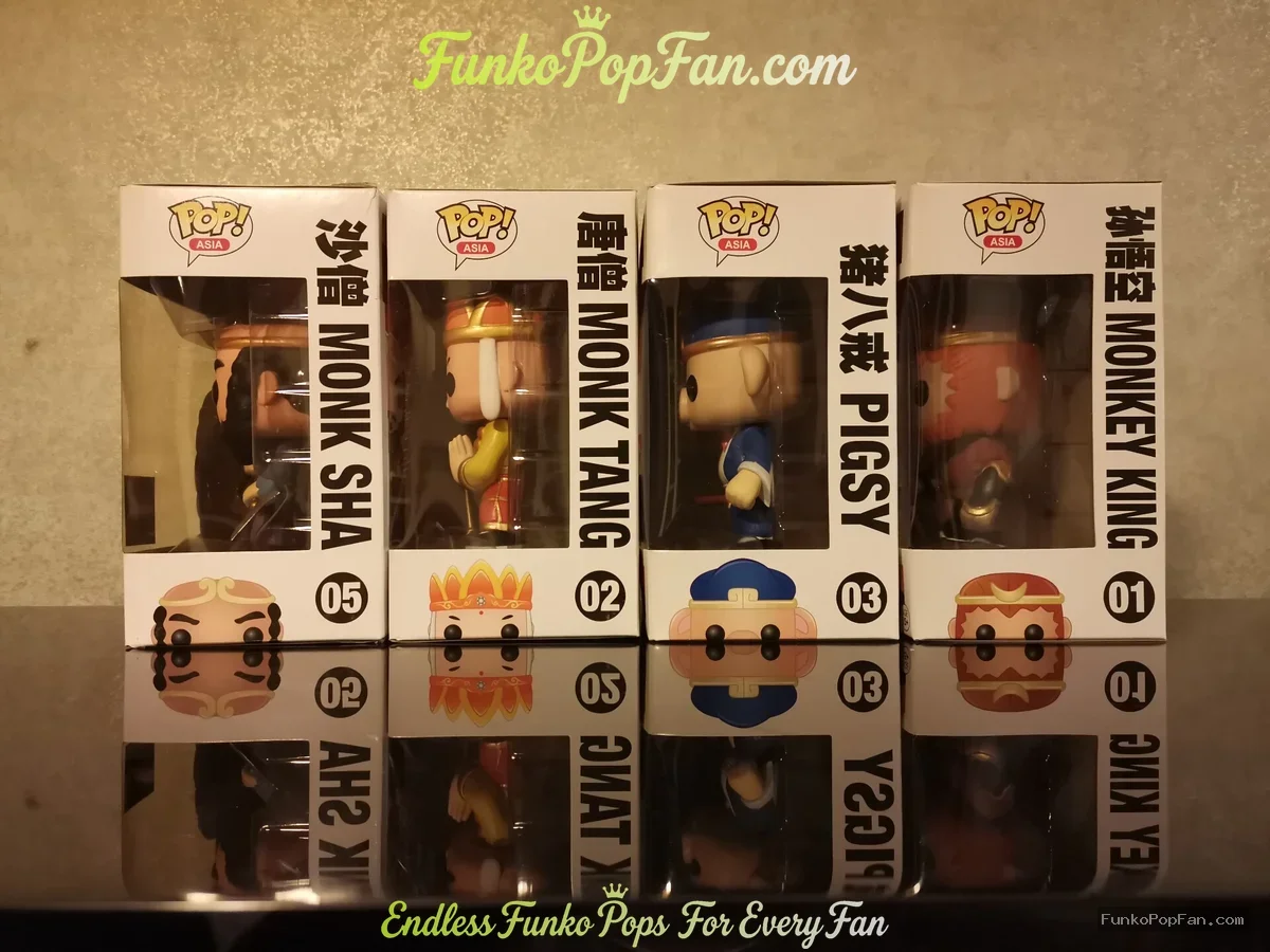 Bundle Funko Pop! Asia Monkey King #01 Monkey King + #02 Monk Tang + #03 Pigsy + #05 Monk Sha Vinyl  - Funko Pop Figure
