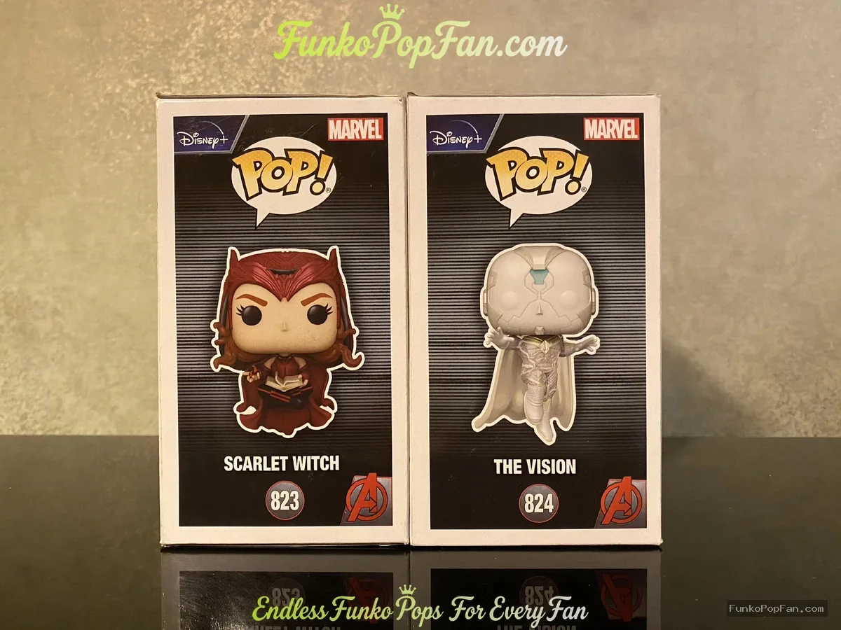Bundle Funko Pop! Marvel WandaVision #823 Scarlet Witch / The Vision #824 Vinyl Figure Bobblehead Va - Funko Pop Figure
