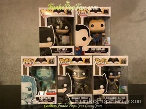 Bundle Funko Pop! DC Icons #84 Batman / Superman #85 / Aquaman #87 / Armored Batman #88 / Knightmare Batman #89 Vinyl Figure Bobblehead Vaulted Collectible With Protector Funko Pop Figure
