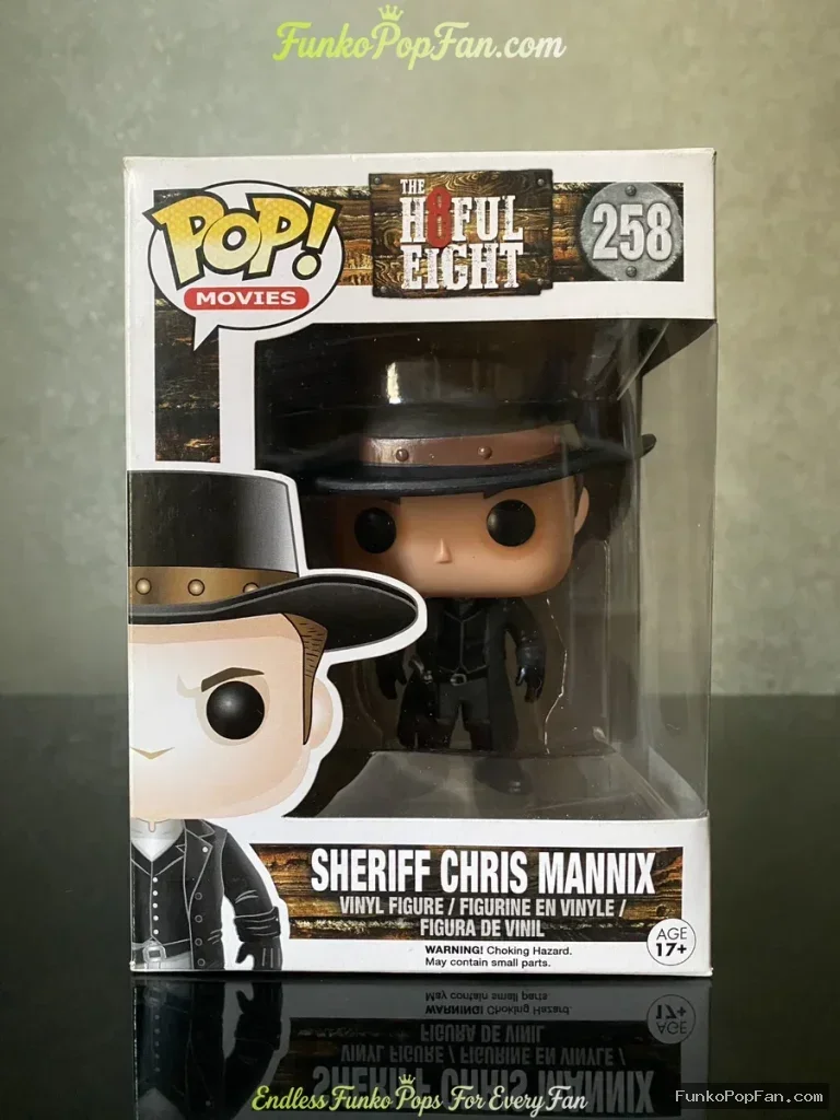 #258 Movies The Hateful Eight Sheriff Chris Mannix Vinyl Figure Bobblehead Vaulted Collectible With Protector Funko Pop Figure