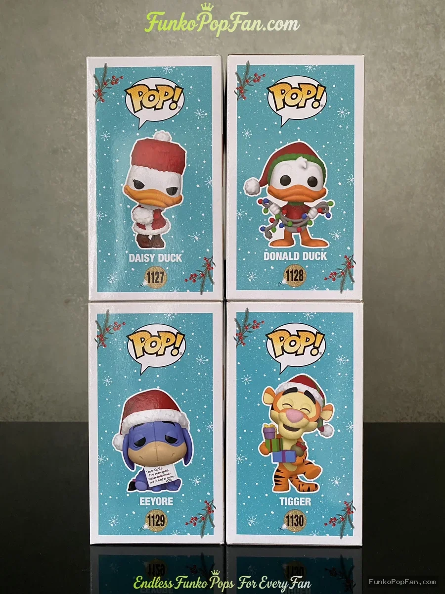 Bundle Funko Pop #1127/#1128/#1129/#1130 Disney Christmas Daisy Duck / Donald Duck / Eeyore / Tigger - Funko Pop Figure