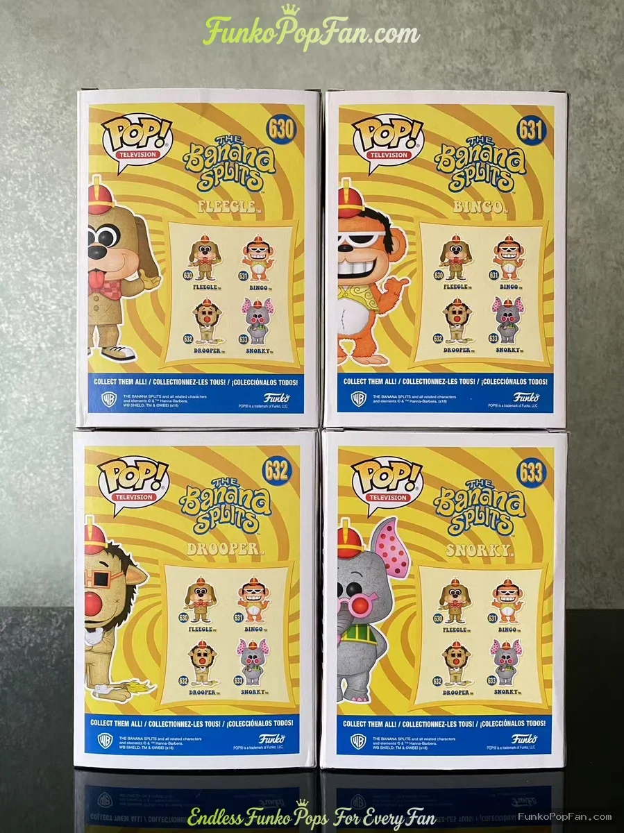 Bundle Funko Pop! Banana Splits #630 FLEEGLE #631 BINGO #632 DROOPER #633 SNORKY (Summer Convention  - Funko Pop Figure