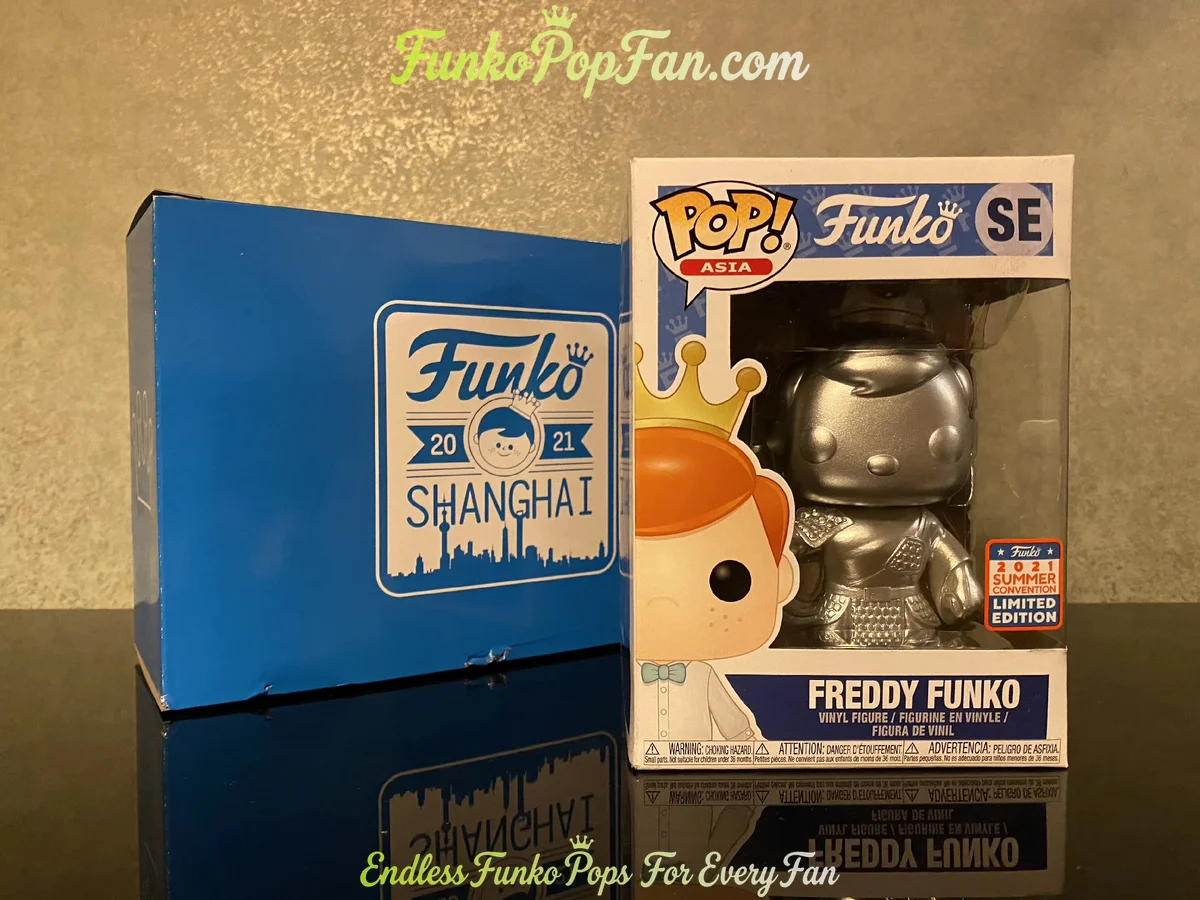 Asia Shanghai #2021 Freddy Funko (Silver Convention Exclusive) Vinyl Figure Bobblehead Vaulted Collectible With Protector Funko Pop Figure