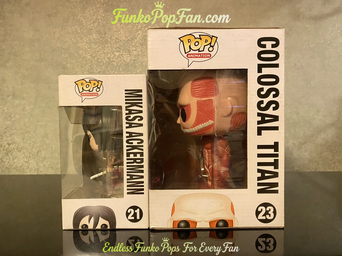 Funko Pop! Animation Attack on Titan #21 Mikasa Ackermann / Colossal Titan #23 Vinyl Figure Bobblehe - Funko Pop Figure