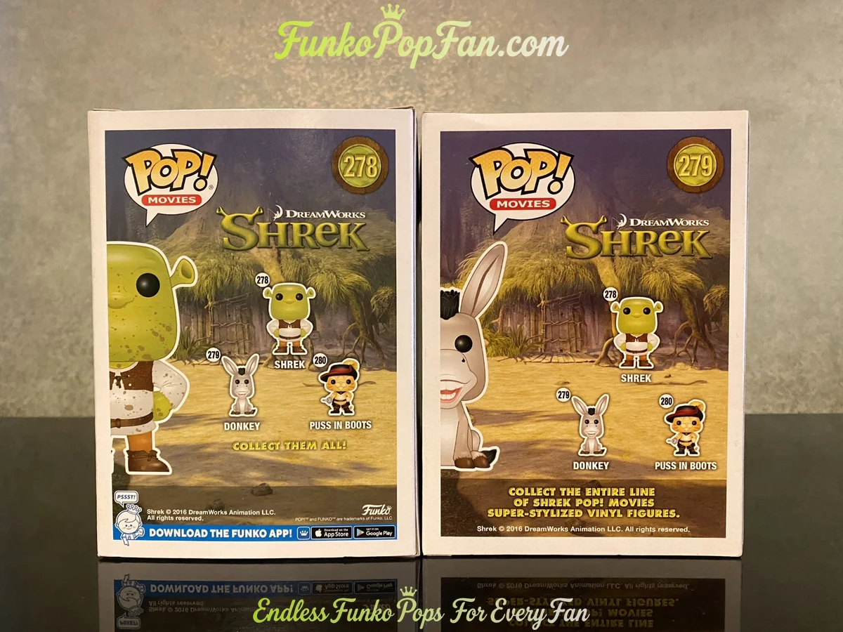 Bundle Funko Pop! Movies Shrek #278 Shrek / Donkey #279 Vinyl Figure Bobblehead Vaulted Collectible  - Funko Pop Figure