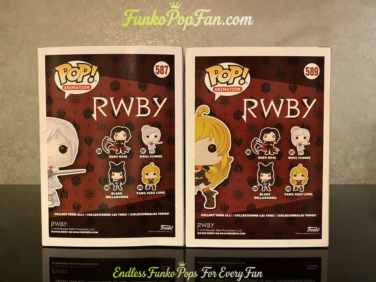 Funko Pop! Animation RWBY #587 Weiss Schnee / #589 Yang Xiao Long Vinyl Figure Bobblehead Vaulted Co - Funko Pop Figure