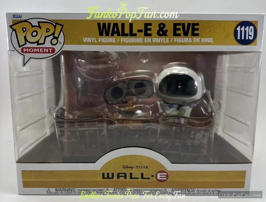 Funko Pop! Moments Pixar #1119 Wall-E & Eve Vinyl Figure Bobblehead Vaulted Collectible With Protect - Funko Pop Figure