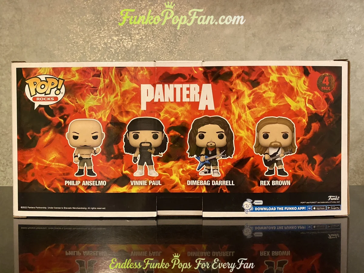 Bundle Funko Pop! Rocks Pantera #4 Philip Anselmo / Vinnie Paul / Dimebag Darrell / Rex Brown Vinyl  - Funko Pop Figure