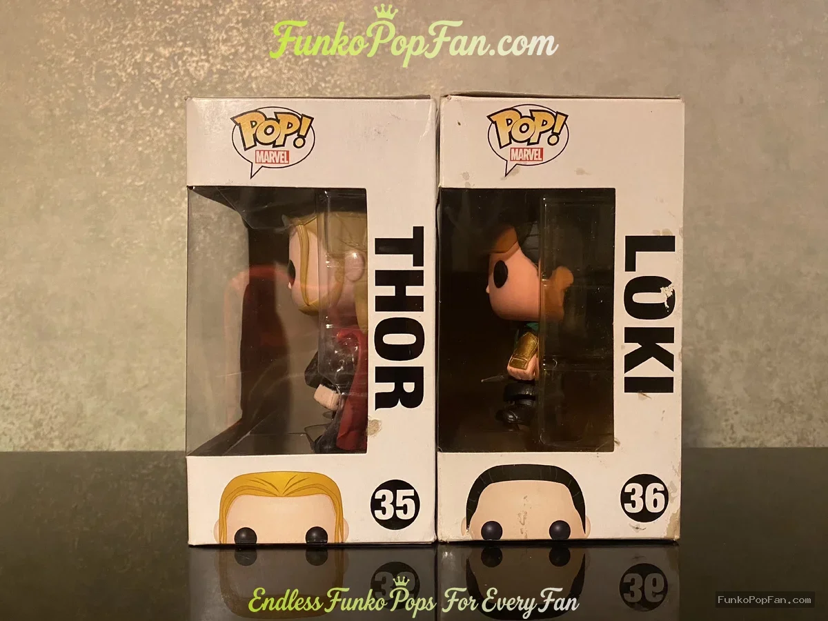 Funko Pop! Marvel Thor The Dark World #35 Thor + #36 Loki Vinyl Figure Bobblehead Vaulted Collectibl - Funko Pop Figure