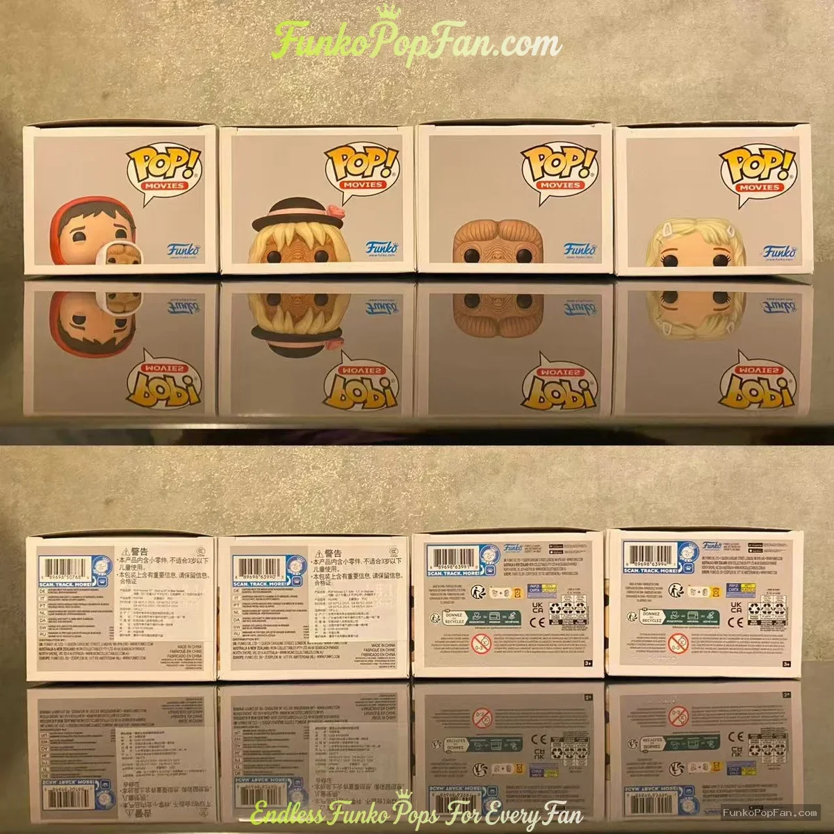 Bundle Funko Pop! E.T. Elliott & E.T. #1252 / E.T. in Disguise #1253 / E.T. in Robe #1254 / Gertie # - Funko Pop Figure