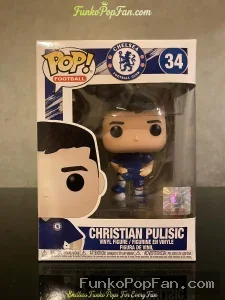 Football Chelsea #34 Christian Pulisic Vinyl Figure Bobblehead Vaulted Collectible With Protector Funko Pop Figure