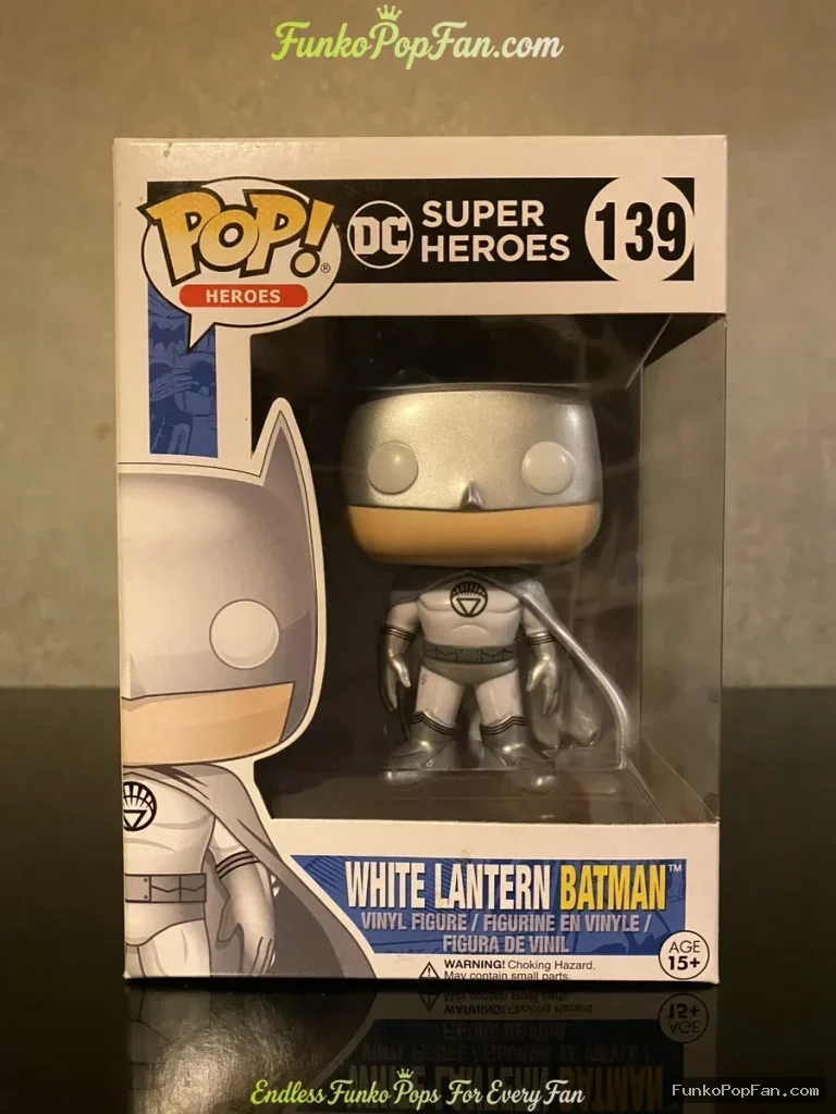 #139 DC Super Heroes White Lantern Batman (2016 NYCC Limited Edition) Vinyl Figure Bobblehead Vaulted Collectible With Protector Funko Pop Figure
