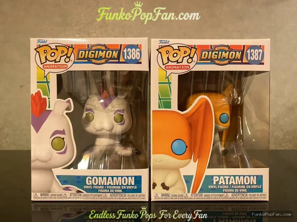 Bundle Funko Pop! Digimon Animation Gomamon #1386 / Patamon #1387 Vinyl Figure Bobblehead Vaulted Collectible With Protector Funko Pop Figure