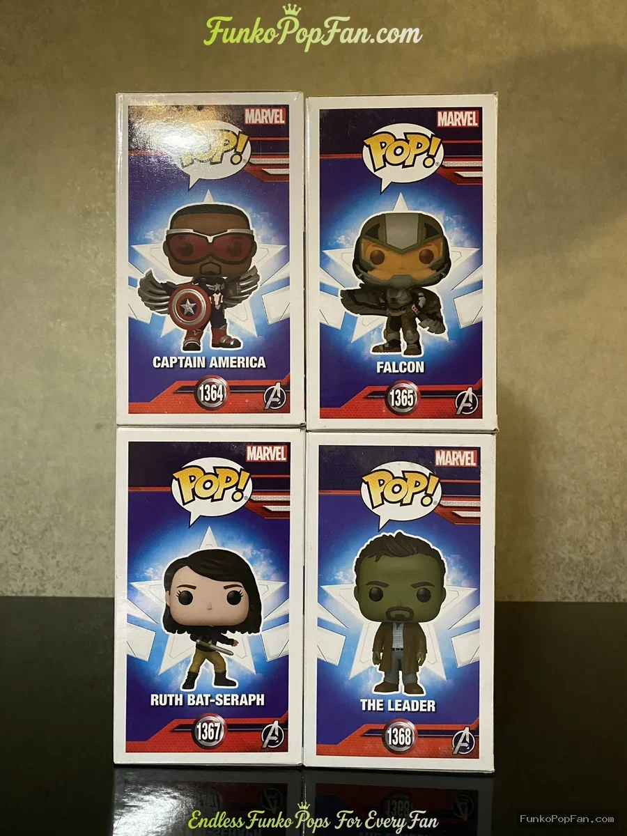 Bundle Funko Pop! Marvel Captain America Brave New World #1364 Captain America / #1365 Falcon / #136 - Funko Pop Figure