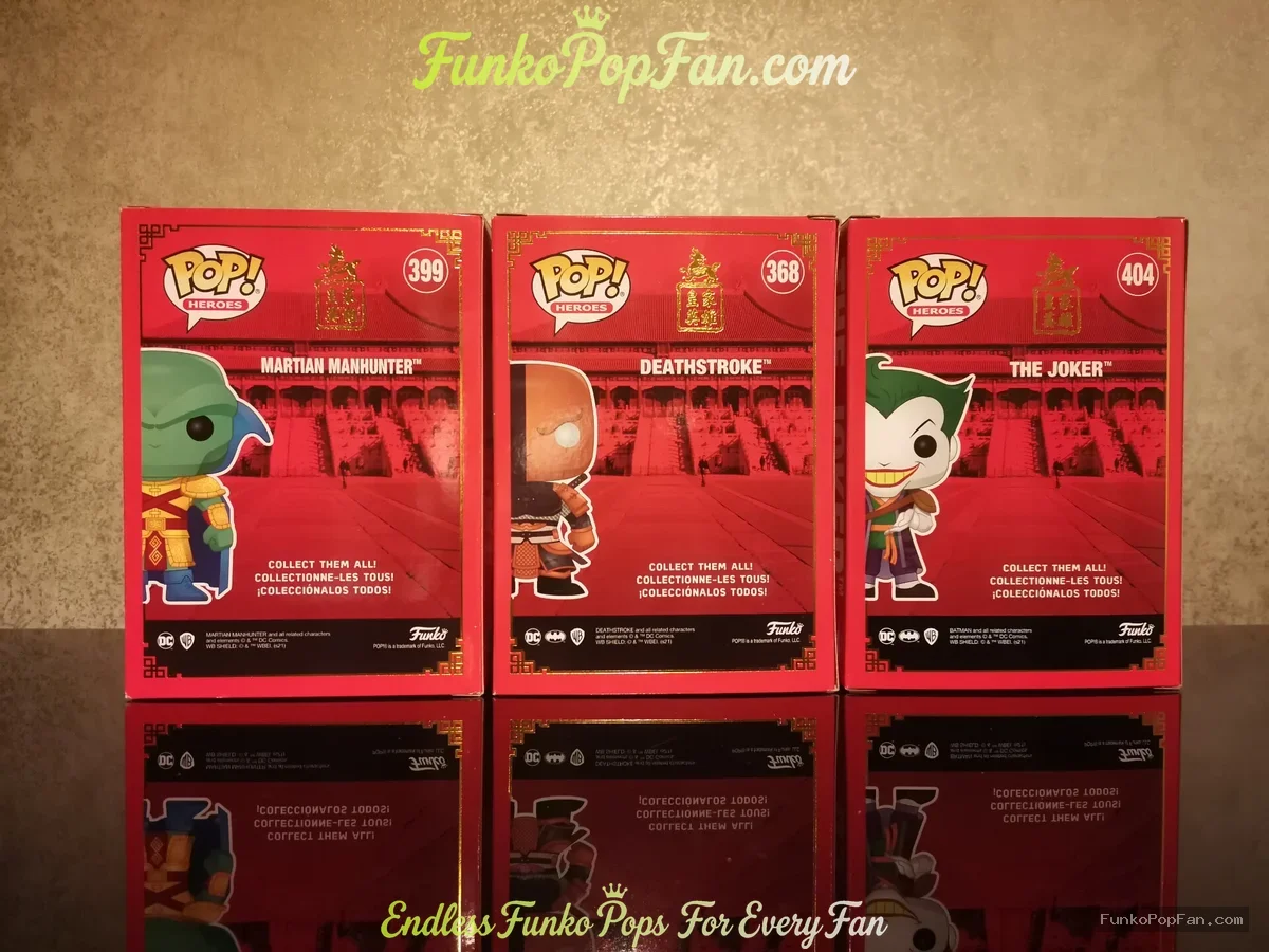 Bundle Funko Pop! DC Heroes #399 Martian Manhunter / Deathstroke #368 / The Joker #404 Vinyl Figure  - Funko Pop Figure