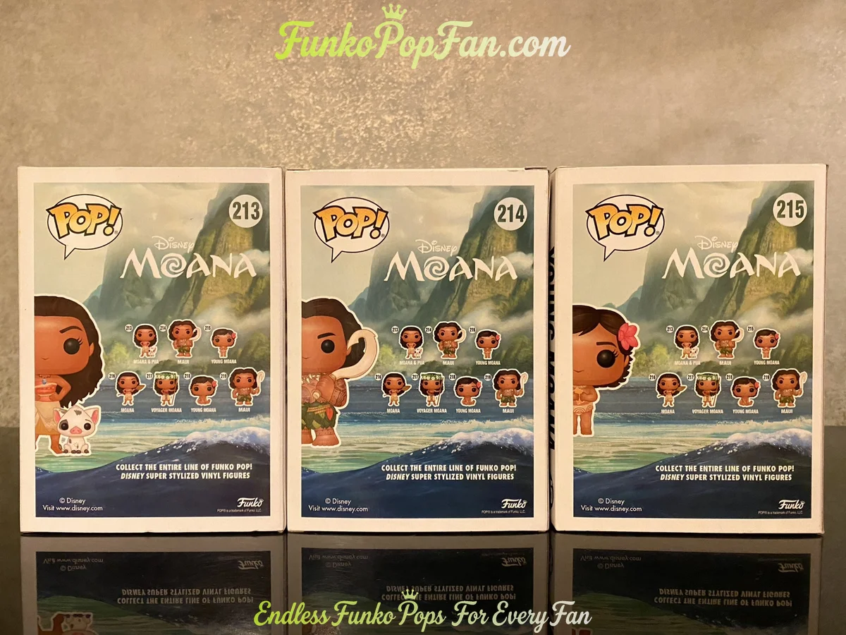 Bundle Funko Pop! Disney Moana #213 Moana & Pua / Maui #214 / Young Moana #215 Vinyl Figure Bobblehe - Funko Pop Figure