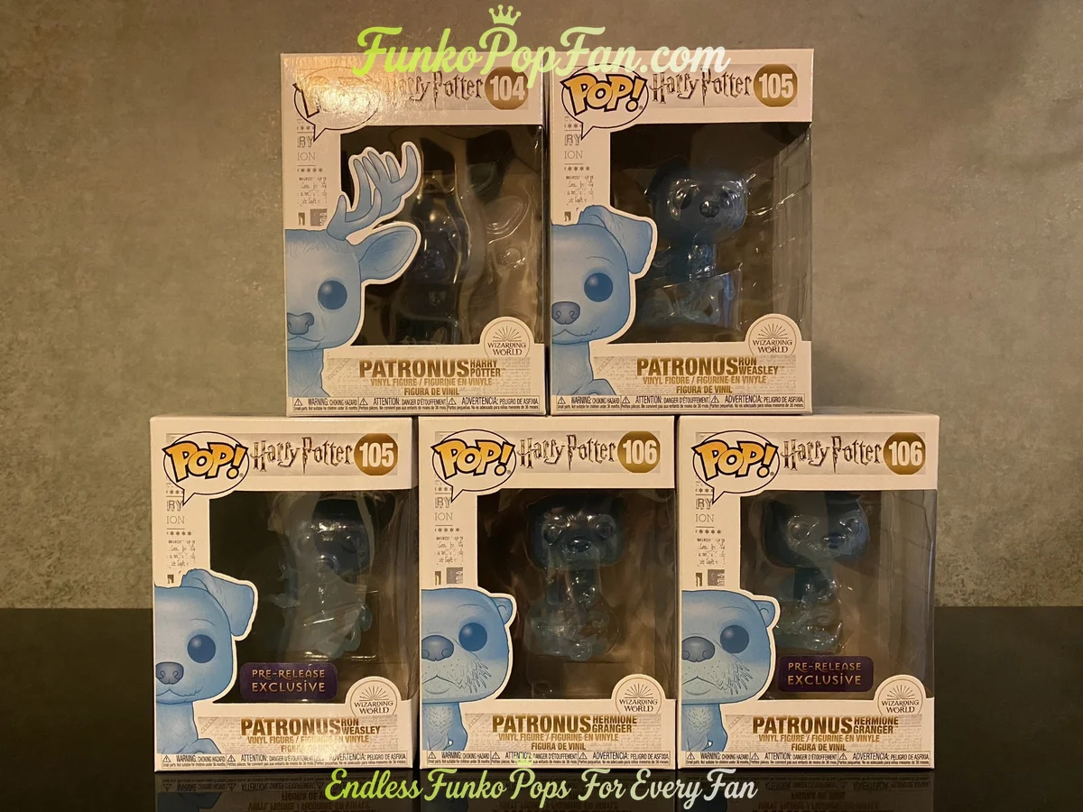 Harry Potter Patronus #105 Stag / Dog #106 (Pre-Release Exclusive) Vinyl Figure Bobblehead Vaulted Collectible With Protector Funko Pop Figure