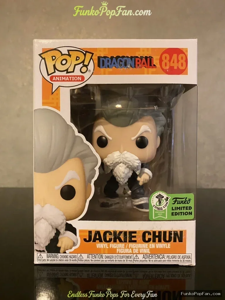 Animation Dragon Ball #848 Jackie Chun (ECCC 2021 Exclusive) Vinyl Figure Bobblehead Vaulted Collectible With Protector Funko Pop Figure