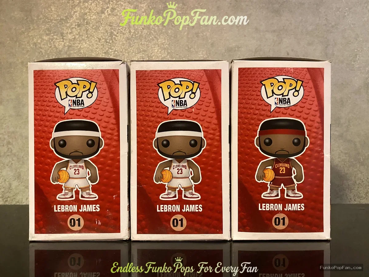 Funko Pop! Sports NBA #01 LeBron James Cleveland Cavaliers Home + Away Set of 3 Vinyl Figure Bobbleh - Funko Pop Figure