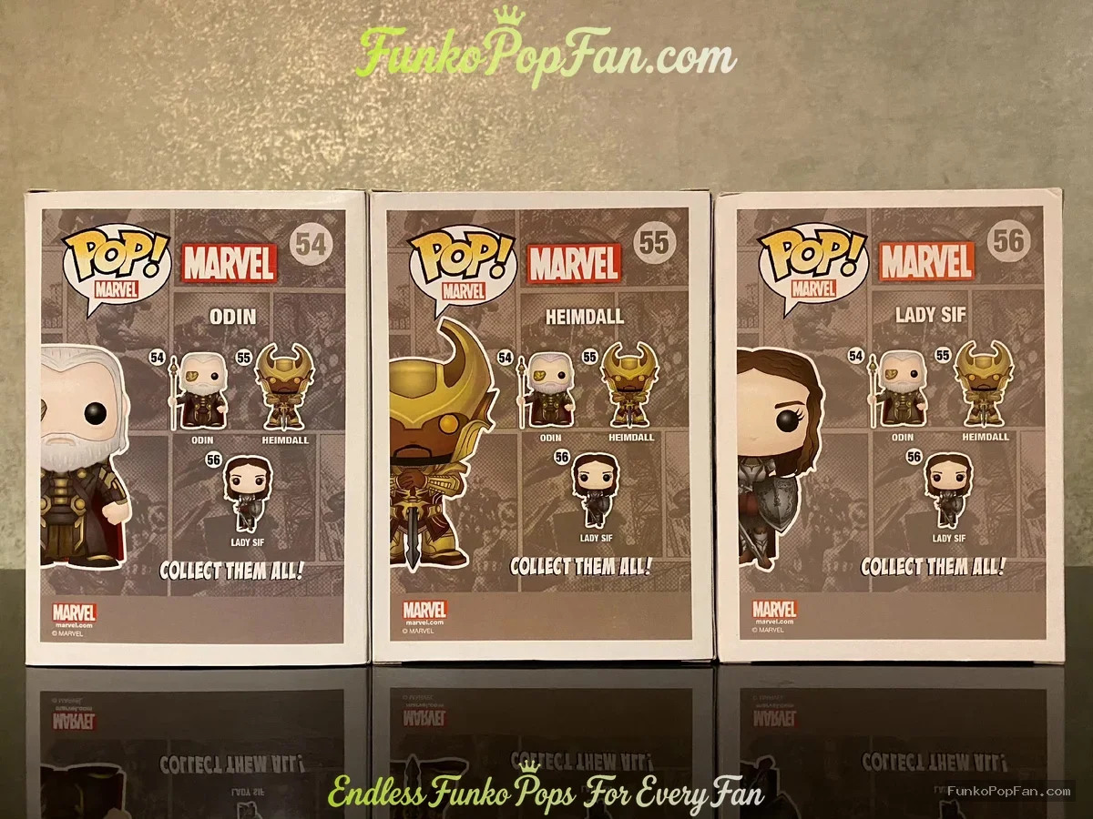 Bundle Funko Pop! Set Marvel Thor #54 Odin + #55 Heimdall + #56 Lady Sif Vinyl Figure Bobblehead Vau - Funko Pop Figure