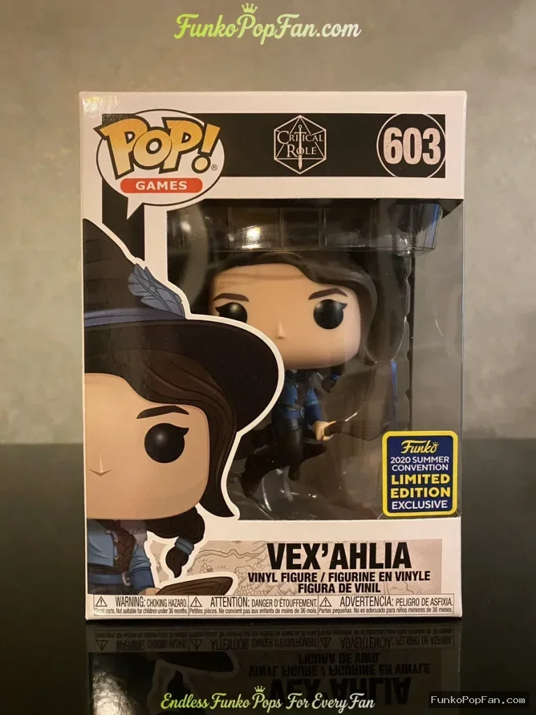 Games Critical Role #603 Vex'Ahlia (2020 Summer Convention Exclusive) Vinyl Figure Bobblehead Vaulted Collectible With Protector Funko Pop Figure