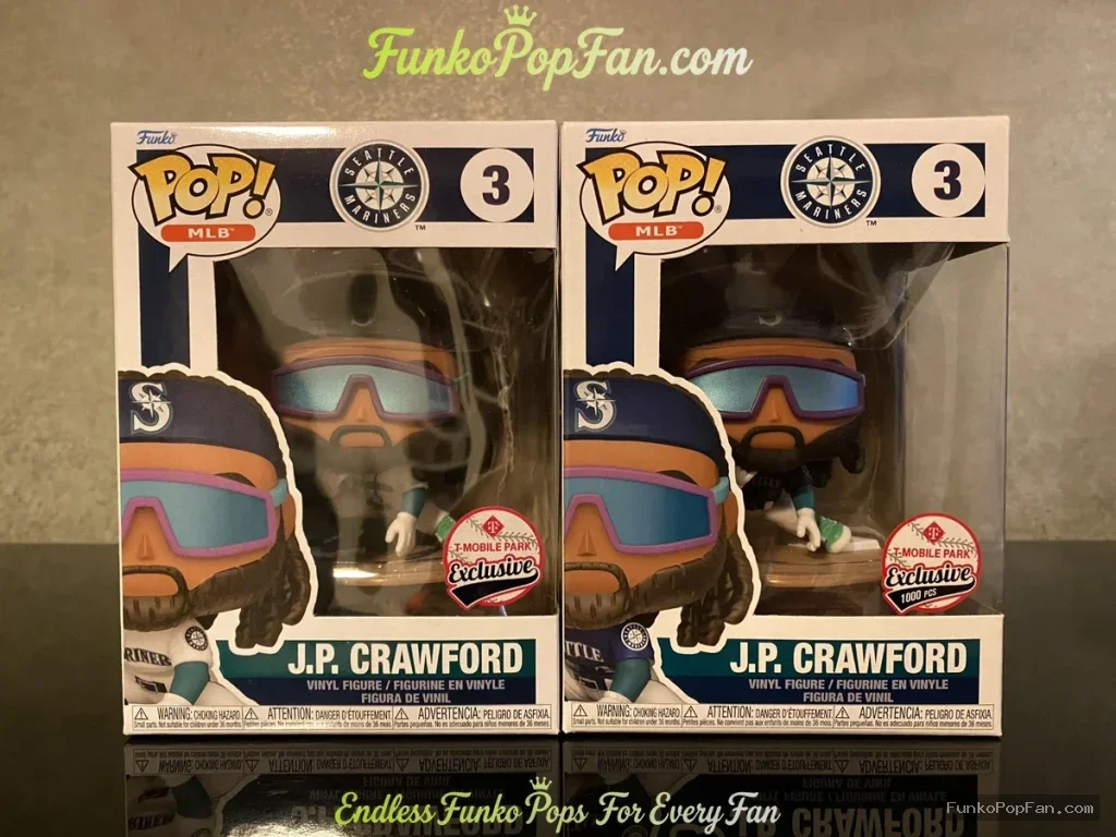 MLB #3 J.P. Crawford 1000 + regular (SGA T-Mobile Park Exclusive) Vinyl Figure Bobblehead Vaulted Collectible With Protector Funko Pop Figure