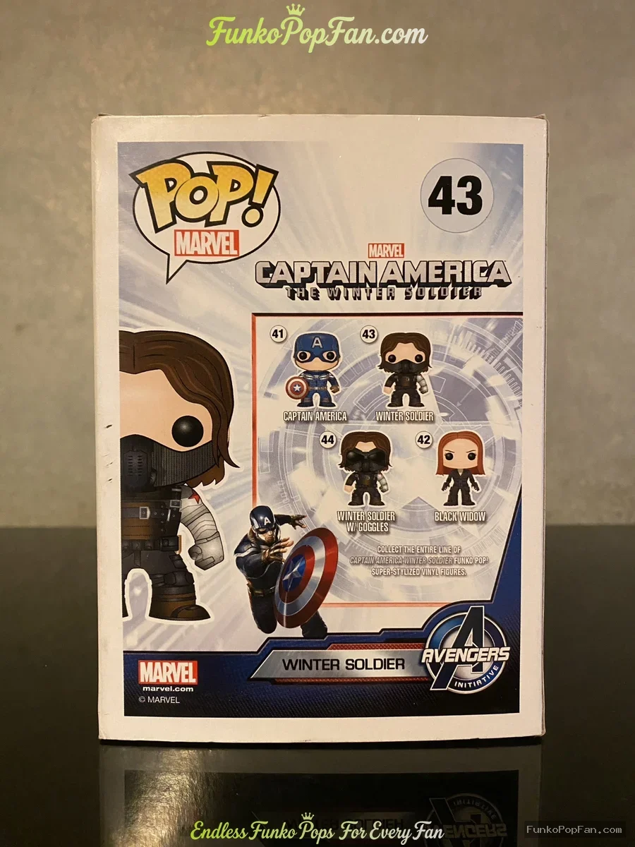 Funko Pop Marvel Captain America #43 Winter Soldier Vinyl Figure Bobblehead Vaulted Collectible With - Funko Pop Figure