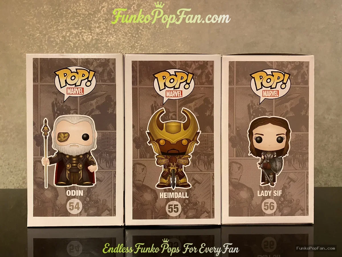 Bundle Funko Pop! Set Marvel Thor #54 Odin + #55 Heimdall + #56 Lady Sif Vinyl Figure Bobblehead Vau - Funko Pop Figure