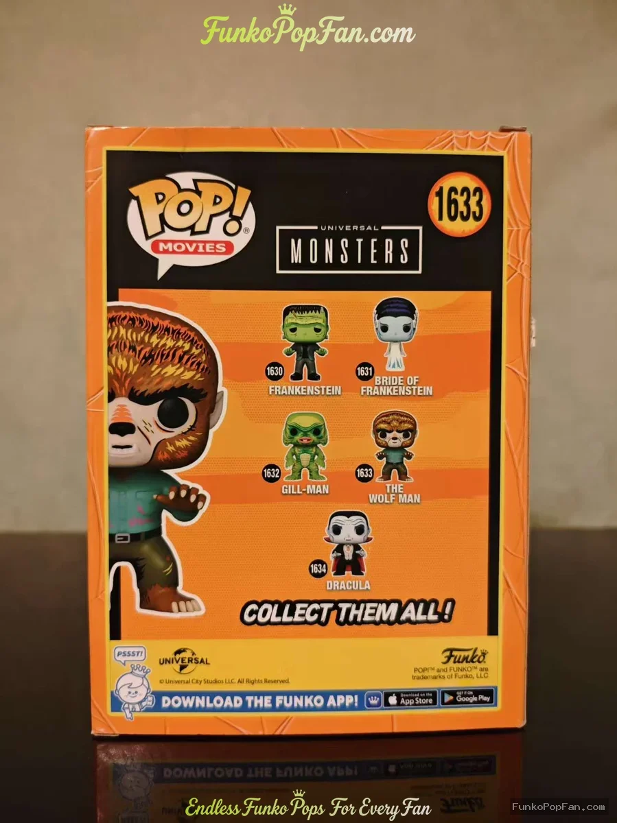 Funko Pop! Movies Universal Monsters #1633 The Wolf Man (Funko Exclusive) Vinyl Figure Bobblehead Va - Funko Pop Figure