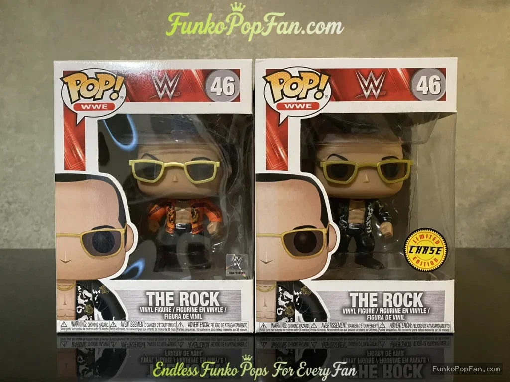 Bundle Funko Pop! WWE #46 The Rock (Orange Shirt Chase + regular) Vinyl Figure Bobblehead Vaulted Collectible With Protector Funko Pop Figure