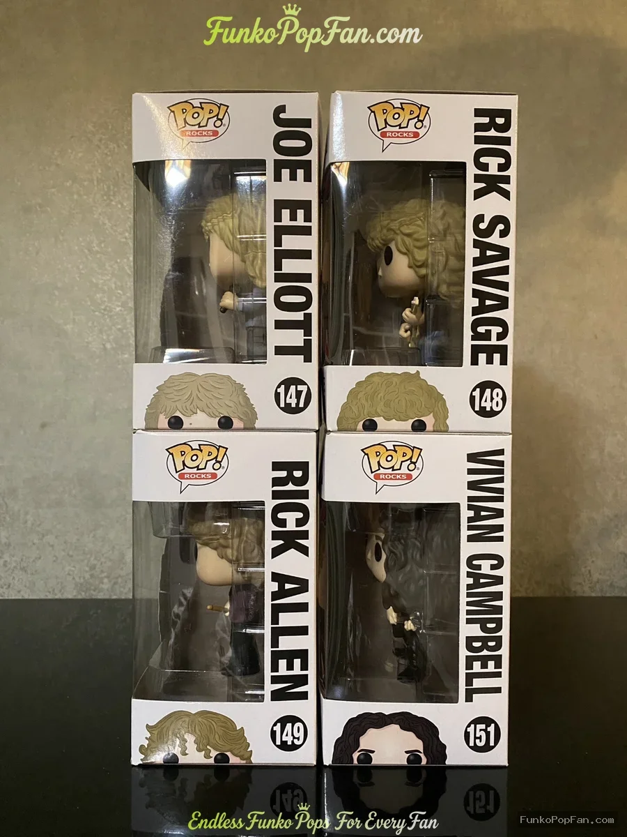 Bundle Funko Pop! Rocks #147 Joe Elliott / #148 Rick Savage / #149 Rick Allen / #151 Vivian Campbell - Funko Pop Figure